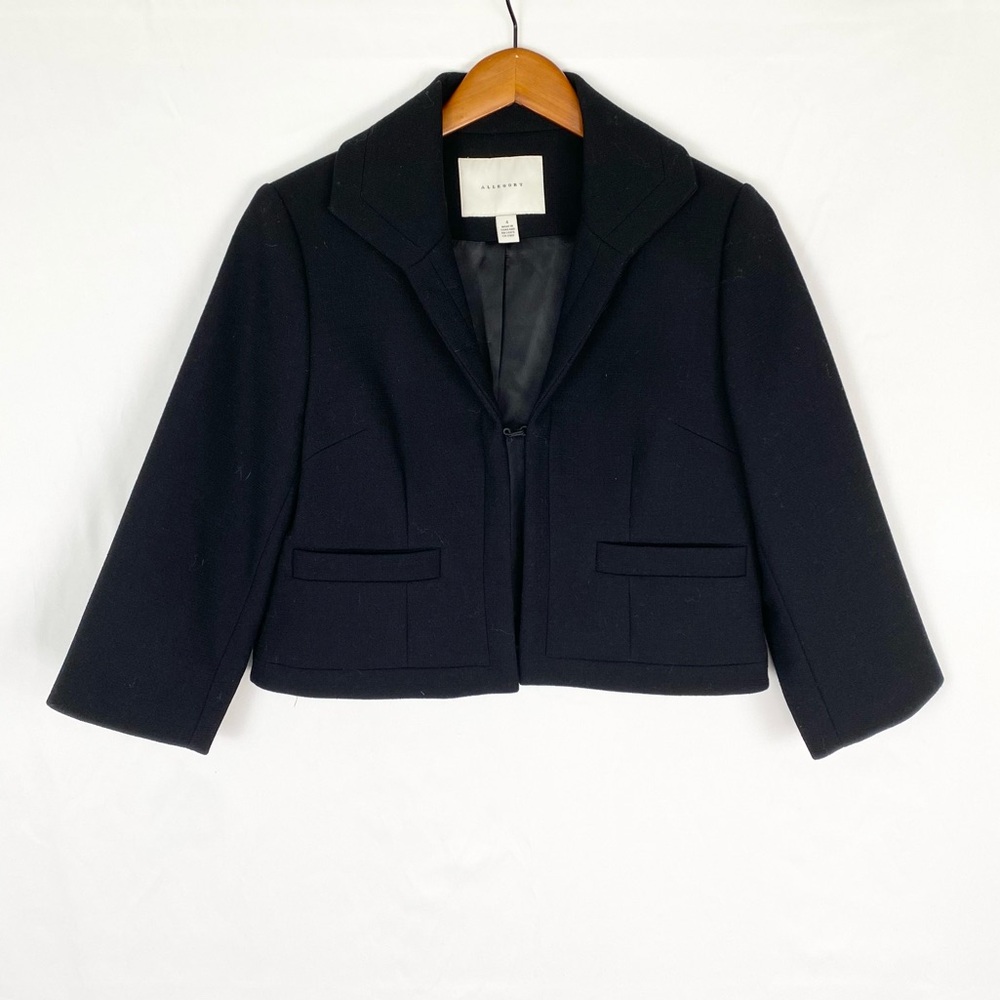 Allegory Blazer 3/4 Sleeve Jacket Size 4 Black Coat Business